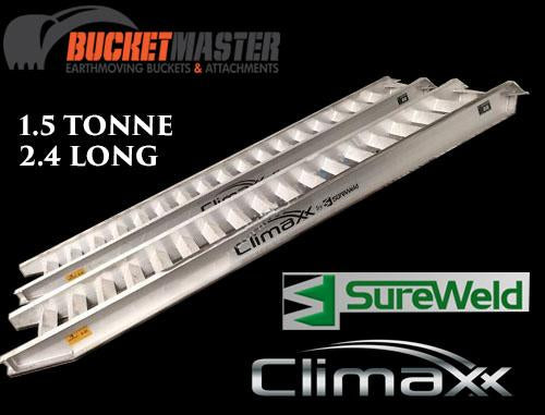 Sureweld 1.5 Tonne “Climaxx” Aluminium Loading Ramps for Rubber Tracks & Rubber Tyres