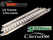 Load image into Gallery viewer, Sureweld 3 Tonne “Climaxx” Aluminium Loading Ramps for Rubber Tracks &amp; Rubber Tyres