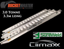Load image into Gallery viewer, Sureweld 3.0 Tonne “Climaxx” Aluminium Loading Ramps for Rubber Tracks &amp; Rubber Tyres