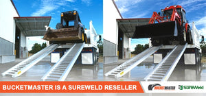 Sureweld 3.0 Tonne 3.3m Long "PTW Series" Extra Wide Loading Ramps for Rubber Tracks & Rubber Tyres