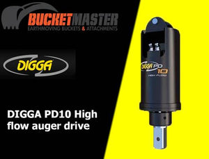 DIGGA PD10 AUGER DRIVE - High Flow - 75mm Square Shaft, EXCAVATOR, SKID STEER, LOADER, BOBCAT