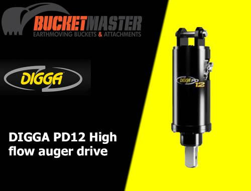 DIGGA PD12 AUGER DRIVE - High Flow - 75mm Square Shaft, EXCAVATOR, SKID STEER, LOADER, BOBCAT