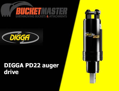 DIGGA PD22 AUGER DRIVE - 75mm Square Shaft, EXCAVATOR, SKID STEER, LOADER, BOBCAT