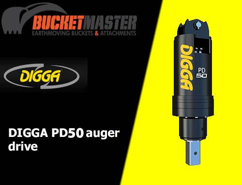 DIGGA PD50 AUGER DRIVE - 100 mm Square Shaft, EXCAVATOR, SKID STEER, LOADER, BOBCAT