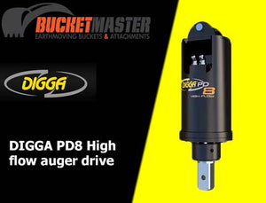 DIGGA PD8 AUGER DRIVE - High Flow - 75mm Square Shaft, EXCAVATOR, SKID STEER, LOADER, BOBCAT