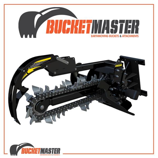DIGGA BIGFOOT TRENCHER - Suits up to 5T - DIGGATAC Chain - EXCAVATOR, SKID STEER, LOADER, BOBCAT