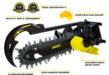 Load image into Gallery viewer, DIGGA BIGFOOT XD TRENCHER 900MM - Suits 5T-8T - DIGGATAC Chain - EXCAVATOR, SKID STEER, BOBCAT