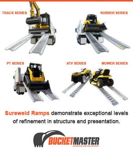 Sureweld 4.8 Tonne 3.3m Long "PT Series" Extra Wide Loading Ramps for Rubber Tracks & Rubber Tyres